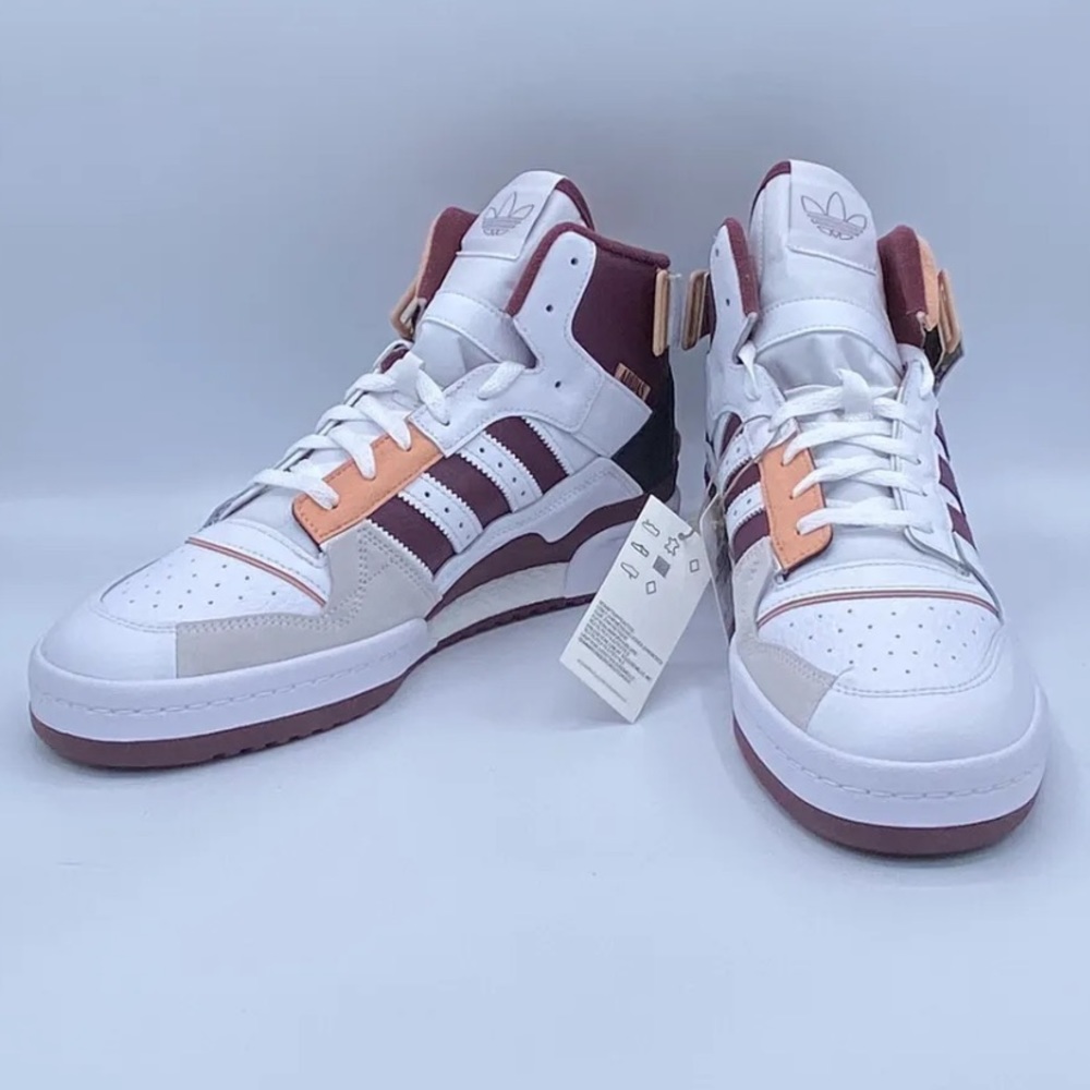 adidas Forum Exhibit Mid Cloud White / Victory Crimson / Ambient Blush - Picture 12 of 16